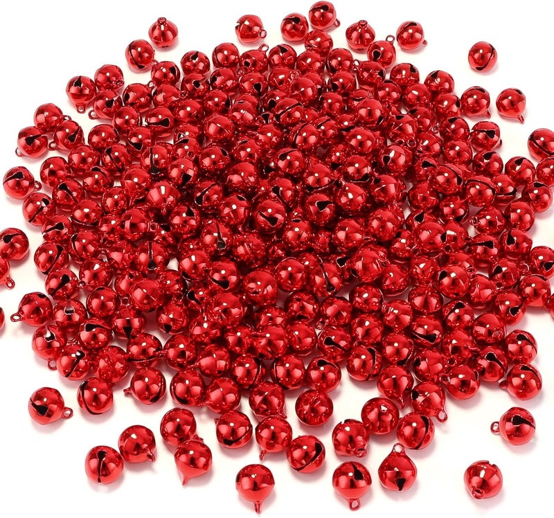 LIGHOON 1/2 Inch Jingle Bells Small Bell Mini Bells, Tiny Crafts Bells, DIY for Christmas Home Making Ornaments Wreath Pet Decorations Bracelet Anklets Necklace Knitting Jewelry Making 120 Pcs, Red - Image 1
